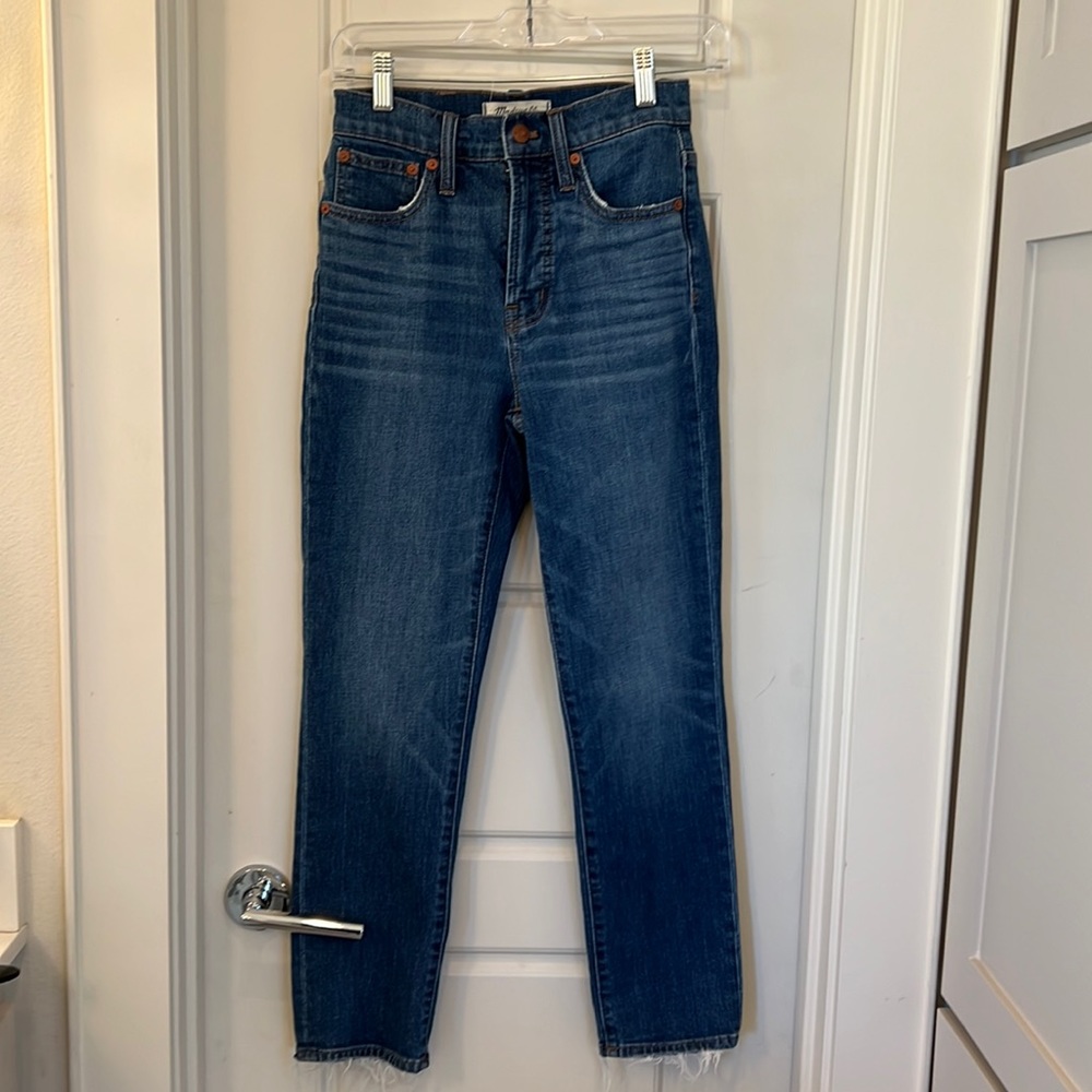 Madewell the perfect vintage crop Jean blue 23 straight denim pant